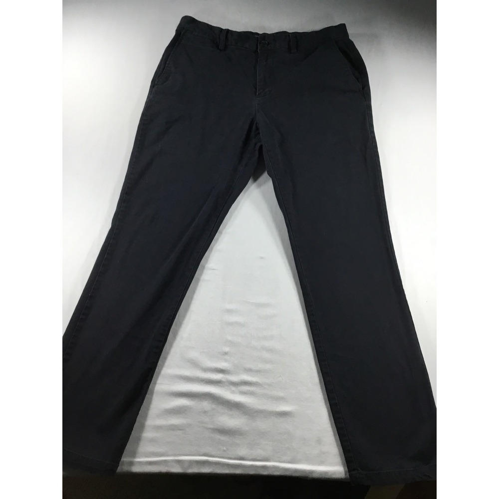Old Navy 34x32 Office Chinos Ultimate Straight Preppy Navy Blue Flat Front Pant
